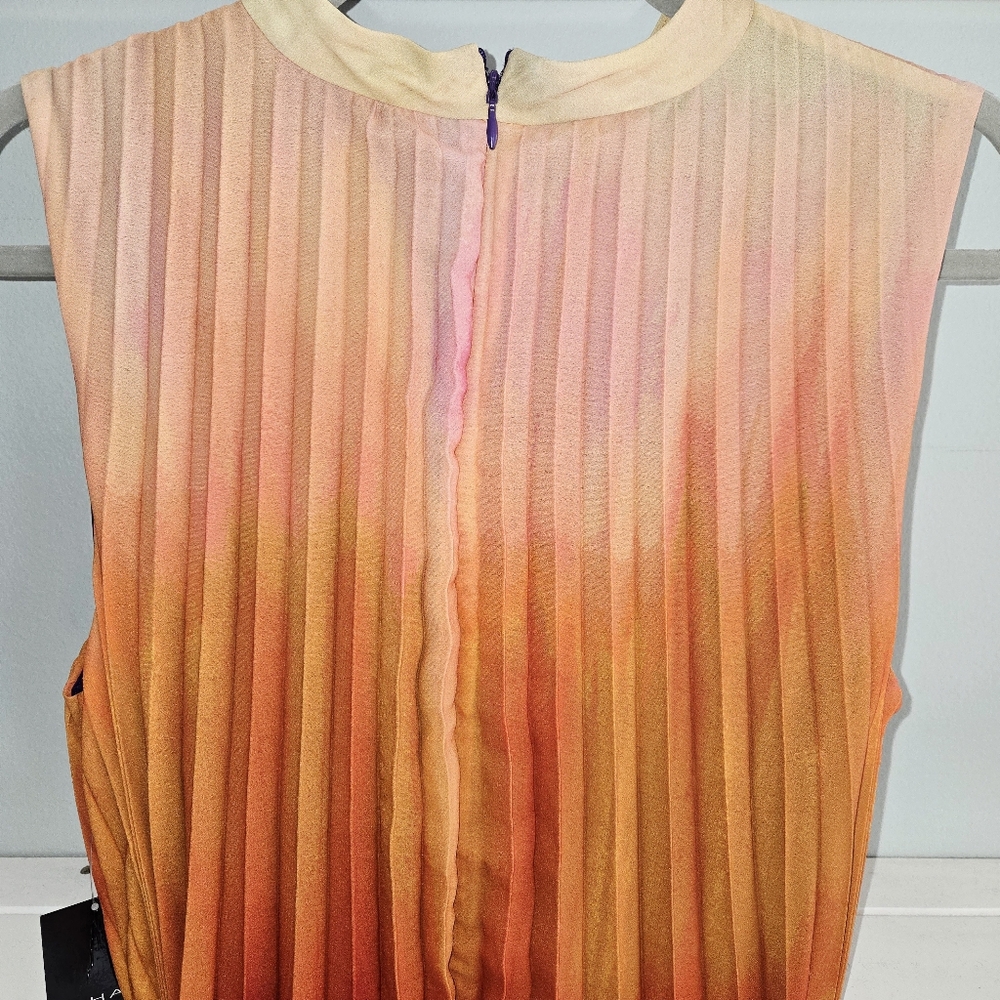 Tahari ASL Multicolor Pleated Trapeze Dress NWT Size 10 - Picture 6 of 8